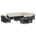 Set de canapele pentru grădină 13 pcs Negru și Alb crem - WALTI WALTI