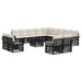 Set de canapele pentru grădină 14 pcs Negru și Alb crem - WALTI WALTI