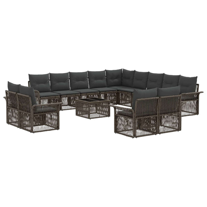 Set de canapele pentru grădină 14 pcs Gri și gri închis - WALTI WALTI
