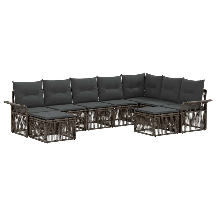 Set de canapele pentru grădină 9 pcs Gri și gri închis WALTI