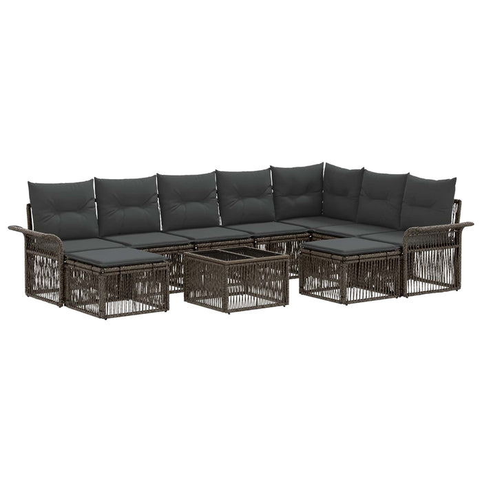 Set de canapele pentru grădină 10 pcs Gri și gri închis - WALTI WALTI