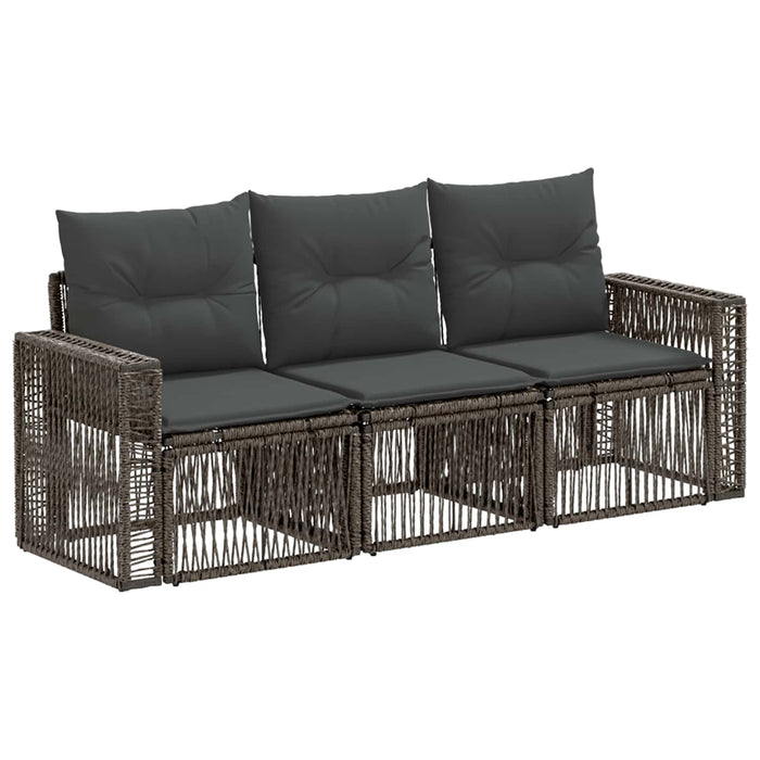 Set de canapele pentru grădină 3 pcs Gri și gri închis WALTI