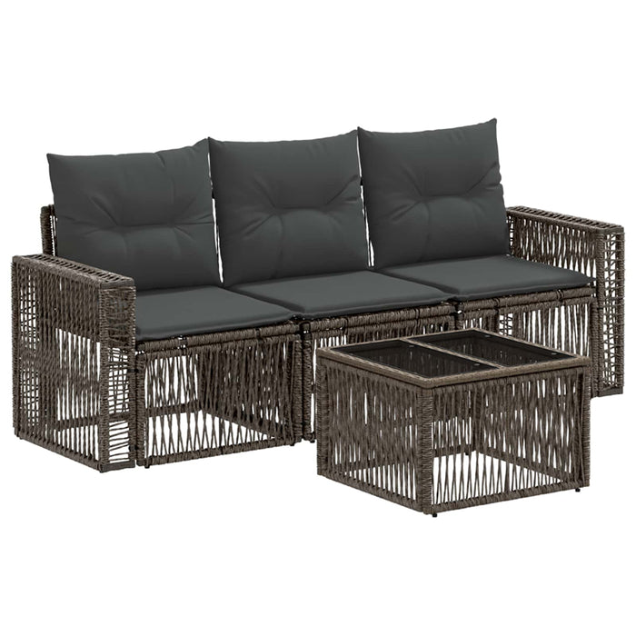 Set de canapele pentru grădină 4 pcs Gri și gri închis - WALTI WALTI