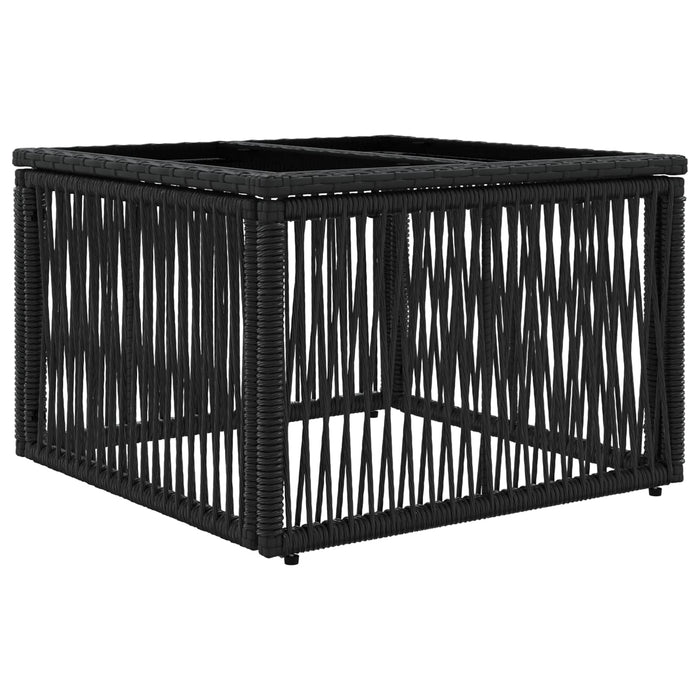 Set de canapele pentru grădină 7 buc. Negru poliratan WALTI