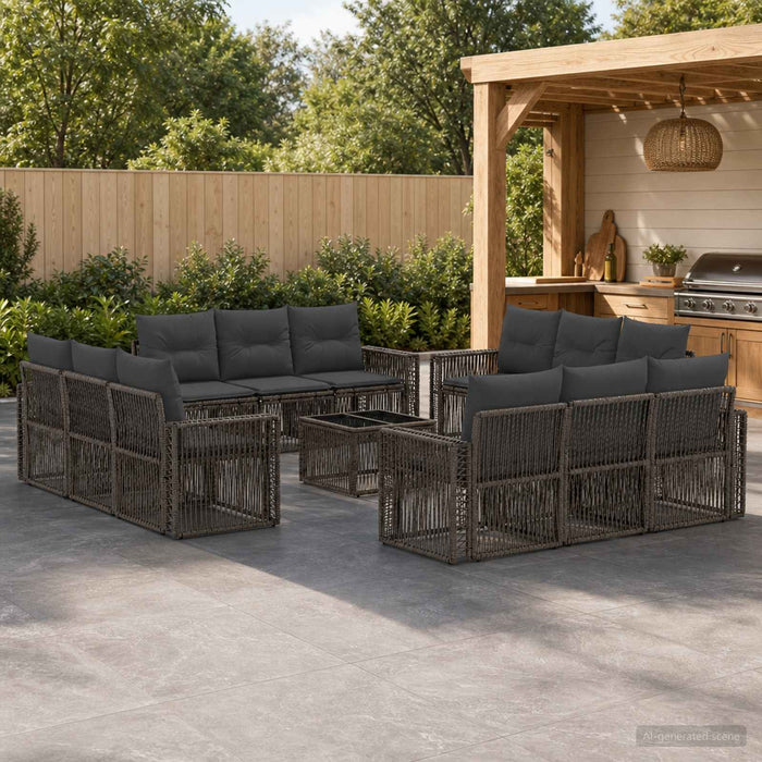 Set de canapele pentru grădină 13 pcs Gri și gri închis - WALTI WALTI