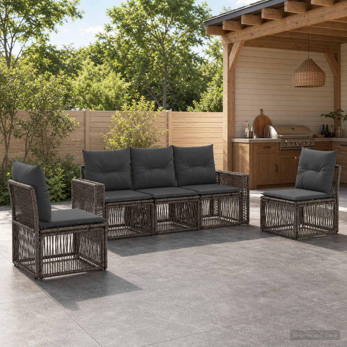 Set de canapele pentru grădină 5 pcs Gri și gri închis - WALTI WALTI