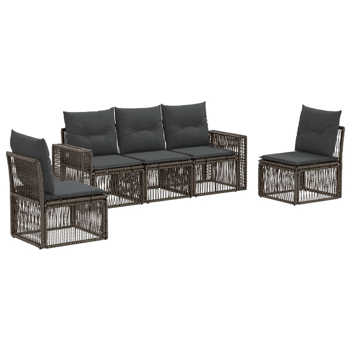 Set de canapele pentru grădină 5 pcs Gri și gri închis WALTI