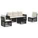 Set de canapele pentru grădină 6 pcs Negru și Alb crem - WALTI WALTI