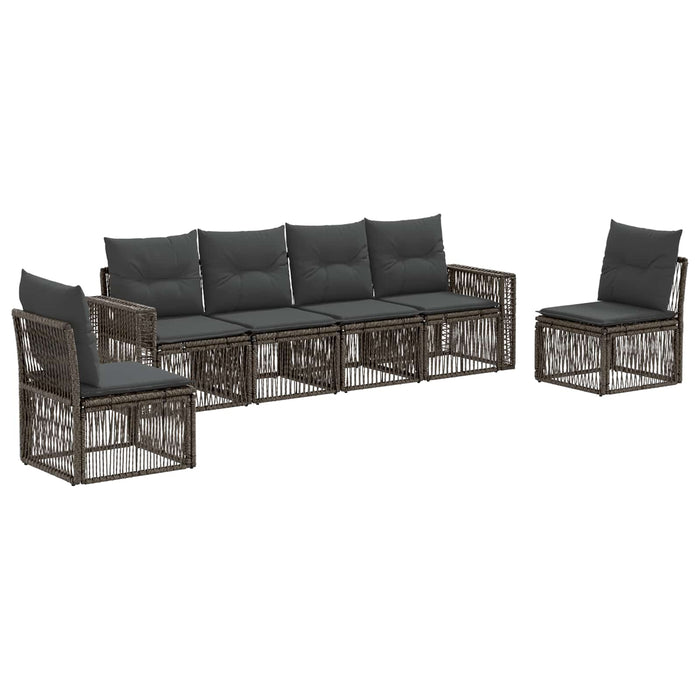 Set de canapele pentru grădină 6 pcs Gri și gri închis WALTI