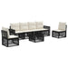 Set de canapele pentru grădină 7 pcs Negru și Alb crem - WALTI WALTI