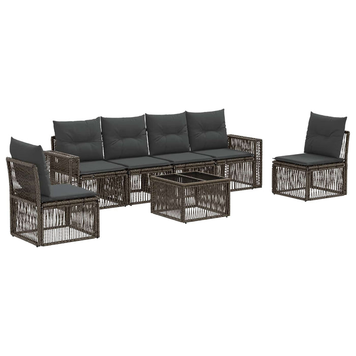 Set de canapele pentru grădină 7 pcs Gri și gri închis - WALTI WALTI
