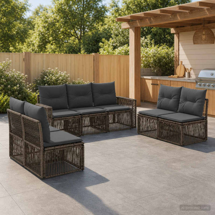 Set de canapele pentru grădină 7 pcs Gri și gri închis - WALTI WALTI