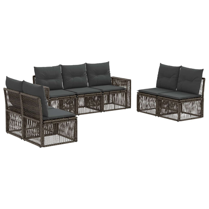 Set de canapele pentru grădină 7 pcs Gri și gri închis WALTI