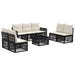 Set de canapele pentru grădină 8 pcs Negru și Alb crem - WALTI WALTI