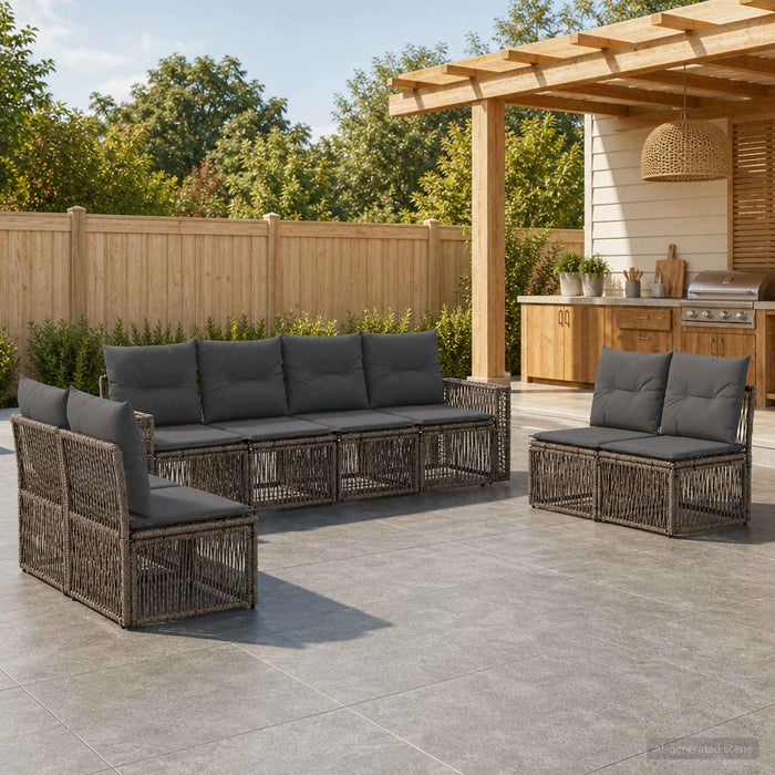Set de canapele pentru grădină 8 pcs Gri și gri închis - WALTI WALTI