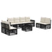 Set de canapele pentru grădină 9 pcs Negru și Alb crem - WALTI WALTI