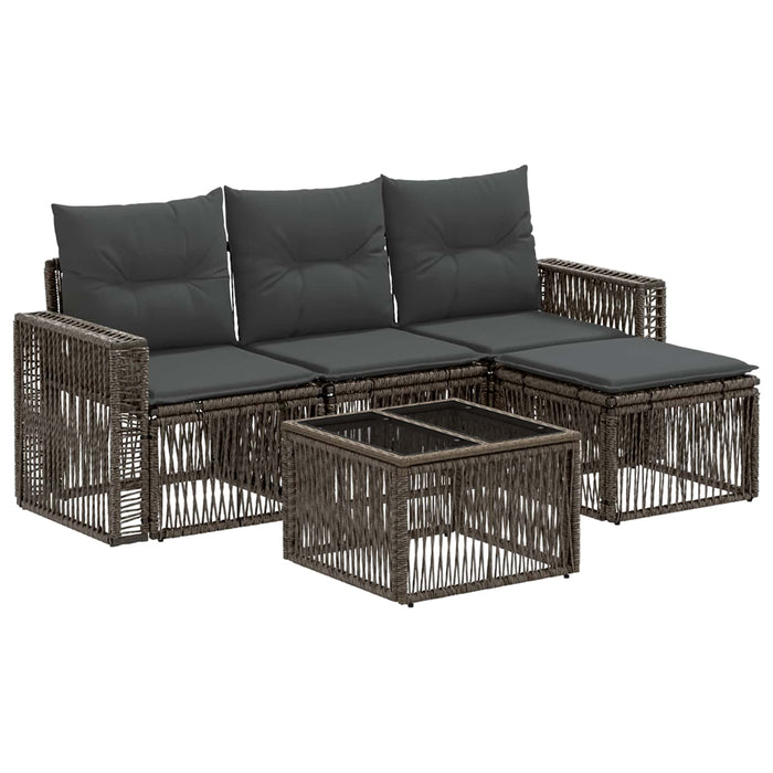 Set de canapele pentru grădină 5 pcs Gri și gri închis - WALTI WALTI