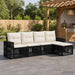 Set de canapele pentru grădină 5 pcs Negru și Alb crem - WALTI WALTI