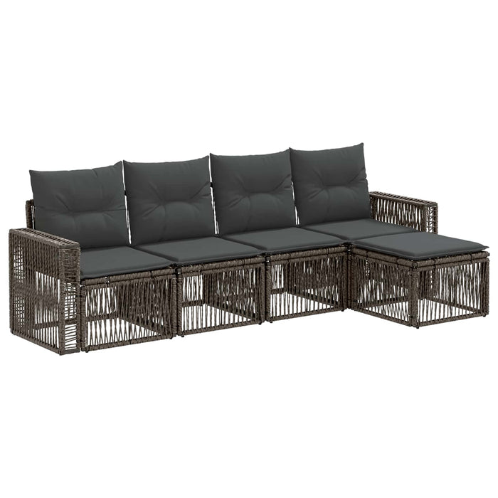 Set de canapele pentru grădină 5 pcs Gri și gri închis WALTI