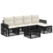 Set de canapele pentru grădină 6 pcs Negru și Alb crem - WALTI WALTI