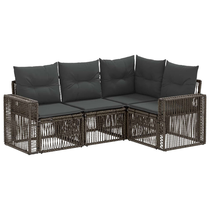 Set de canapele pentru grădină 4 pcs Gri și gri închis WALTI
