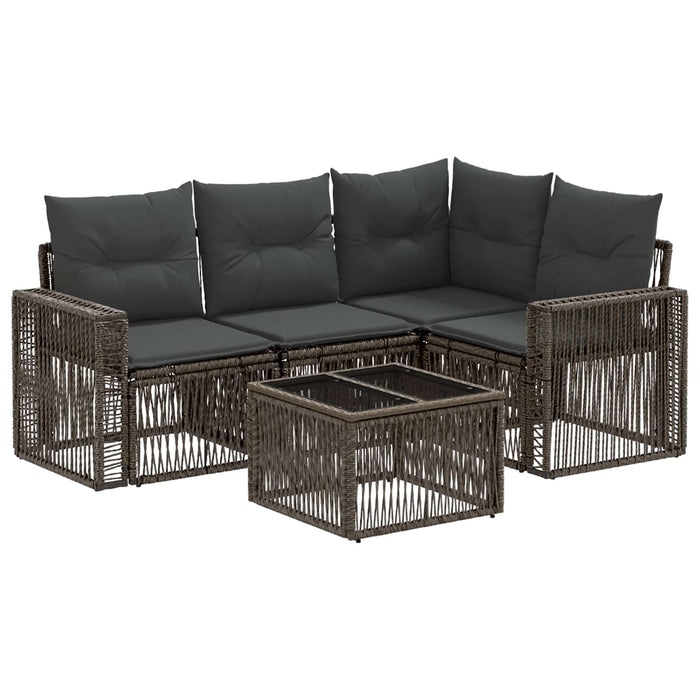 Set de canapele pentru grădină 5 pcs Gri și gri închis - WALTI WALTI