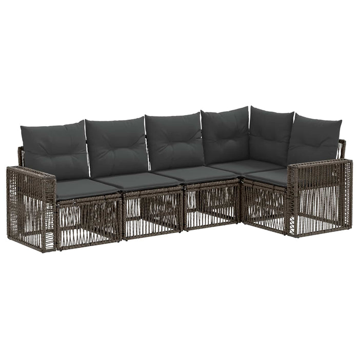 Set de canapele pentru grădină 5 pcs Gri și gri închis WALTI
