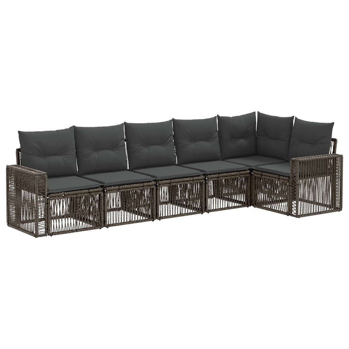 Set de canapele pentru grădină 6 pcs Gri și gri închis WALTI