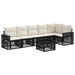 Set de canapele pentru grădină 7 pcs Negru și Alb crem - WALTI WALTI