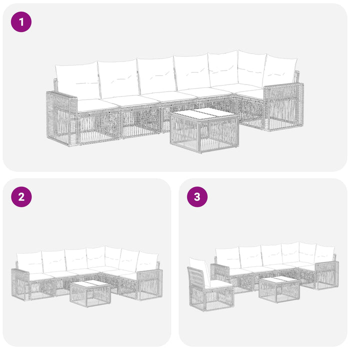 Set de canapele pentru grădină 7 pcs Gri și gri închis - WALTI WALTI