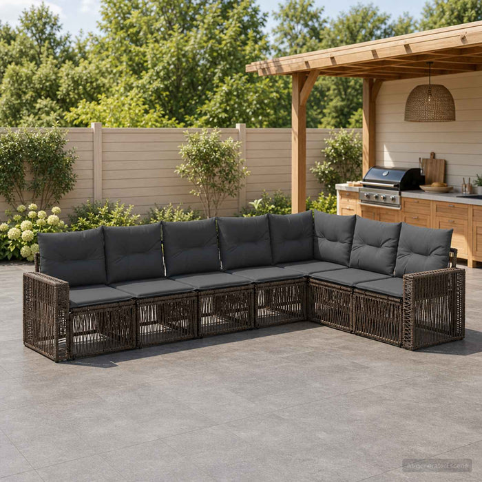 Set de canapele pentru grădină 7 pcs Gri și gri închis - WALTI WALTI