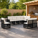 Set de canapele pentru grădină 8 pcs Negru și Alb crem - WALTI WALTI