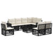 Set de canapele pentru grădină 9 pcs Negru și Alb crem - WALTI WALTI