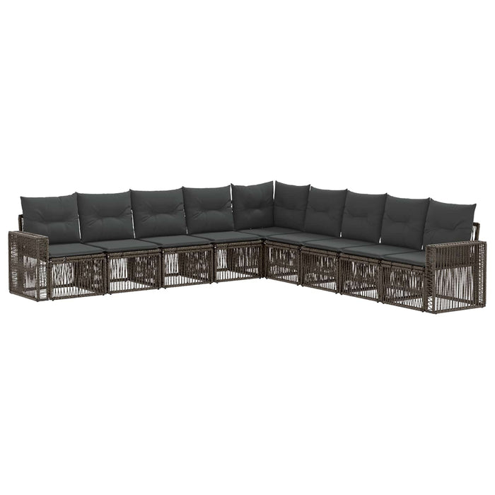 Set de canapele pentru grădină 9 pcs Gri și gri închis WALTI