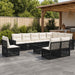 Set de canapele pentru grădină 11 pcs Negru și Alb crem - WALTI WALTI