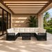 Set de canapele pentru grădină 12 pcs Negru și Alb crem - WALTI WALTI
