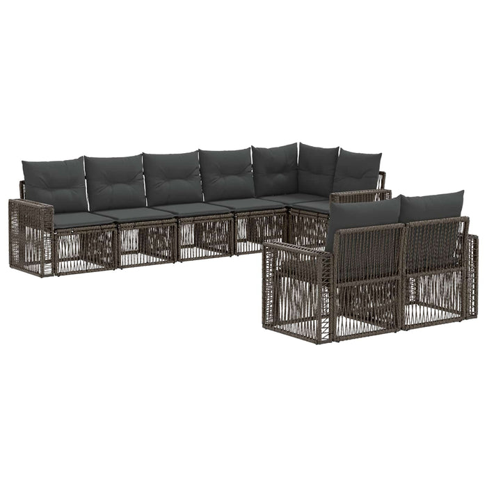 Set de canapele pentru grădină 8 pcs Gri și gri închis WALTI