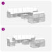 Set de canapele pentru grădină 9 pcs Negru și Alb crem - WALTI WALTI