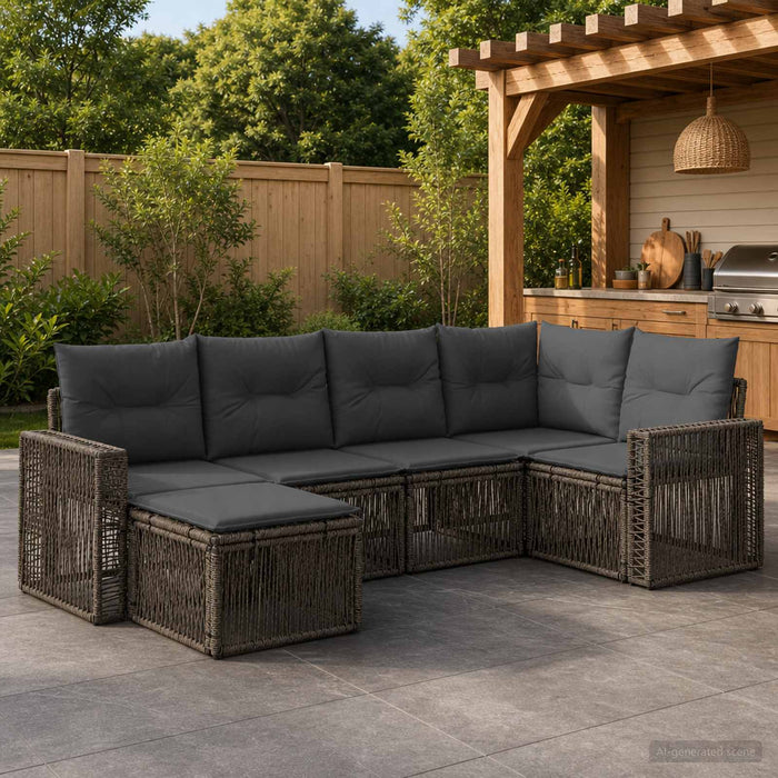 Set de canapele pentru grădină 6 pcs Gri și gri închis - WALTI WALTI