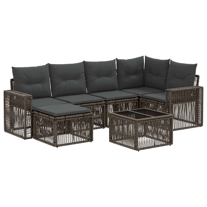 Set de canapele pentru grădină 7 pcs Gri și gri închis - WALTI WALTI