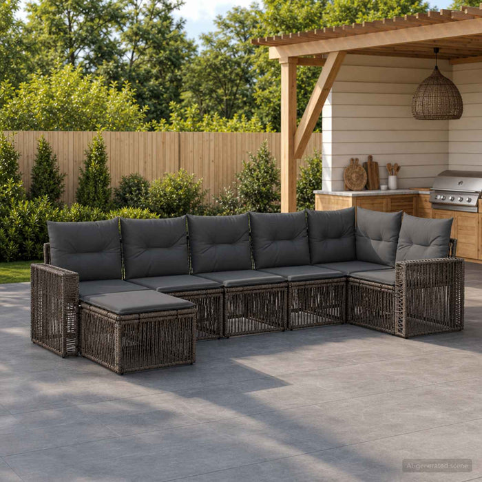 Set de canapele pentru grădină 7 pcs Gri și gri închis - WALTI WALTI