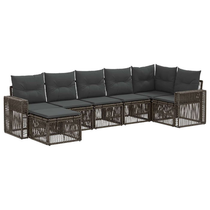 Set de canapele pentru grădină 7 pcs Gri și gri închis WALTI