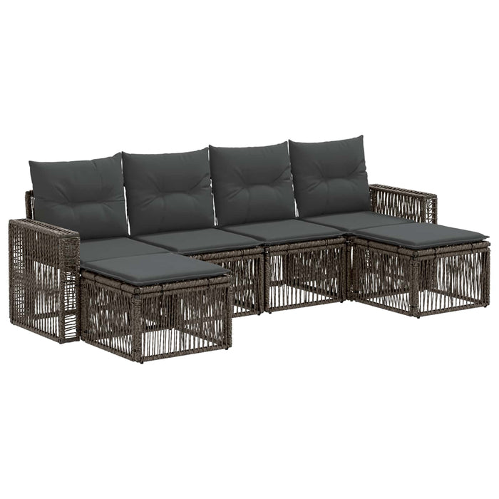 Set de canapele pentru grădină 6 pcs Gri și gri închis WALTI