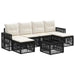 Set de canapele pentru grădină 7 pcs Negru și Alb crem - WALTI WALTI
