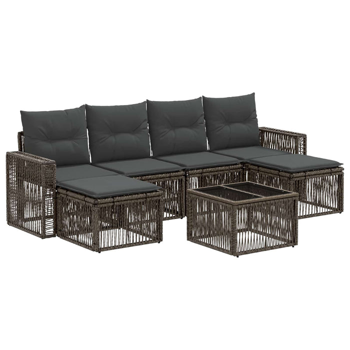 Set de canapele pentru grădină 7 pcs Gri și gri închis - WALTI WALTI