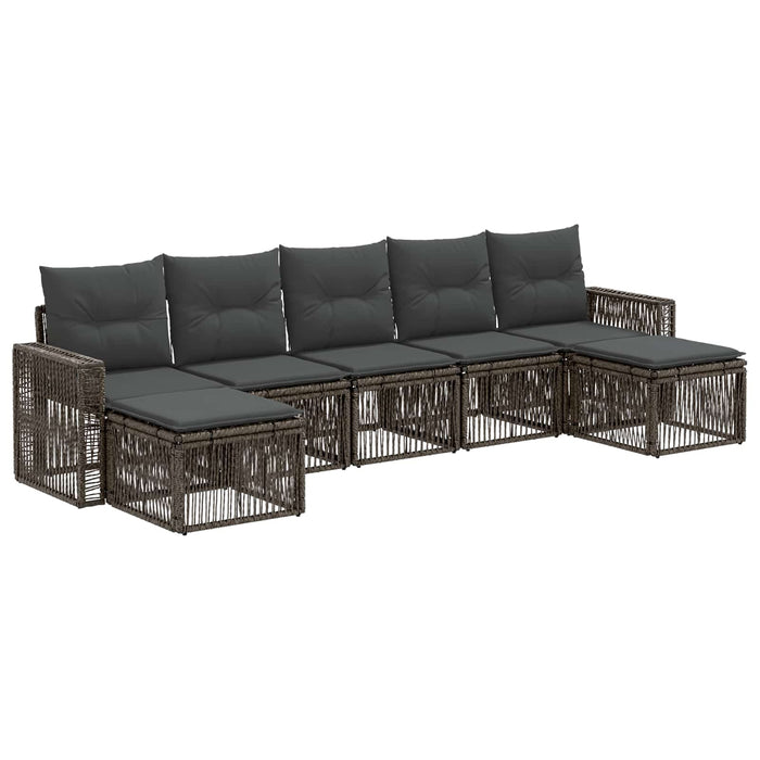 Set de canapele pentru grădină 7 pcs Gri și gri închis WALTI