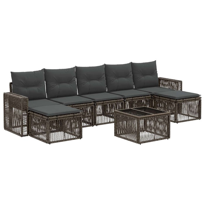 Set de canapele pentru grădină 8 pcs Gri și gri închis - WALTI WALTI