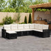 Set de canapele pentru grădină 8 pcs Negru și Alb crem - WALTI WALTI