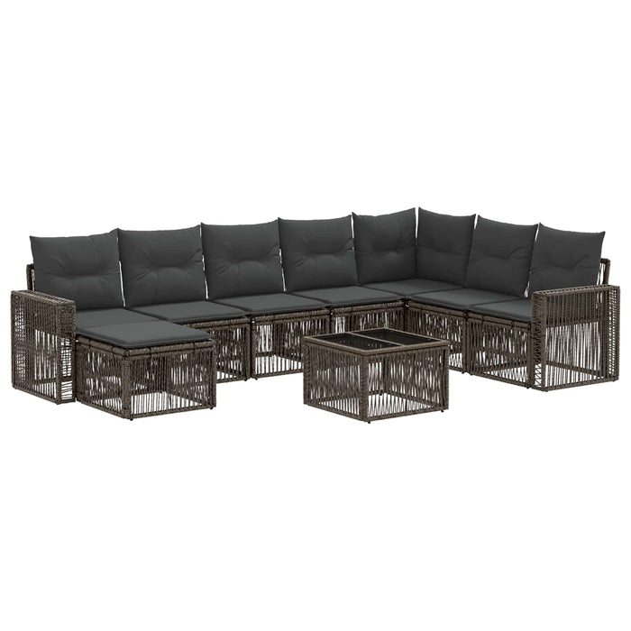 Set de canapele pentru grădină 9 pcs Gri și gri închis - WALTI WALTI