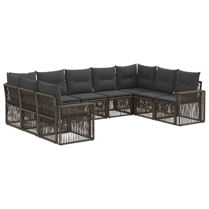 Set de canapele pentru grădină 9 pcs Gri și gri închis WALTI